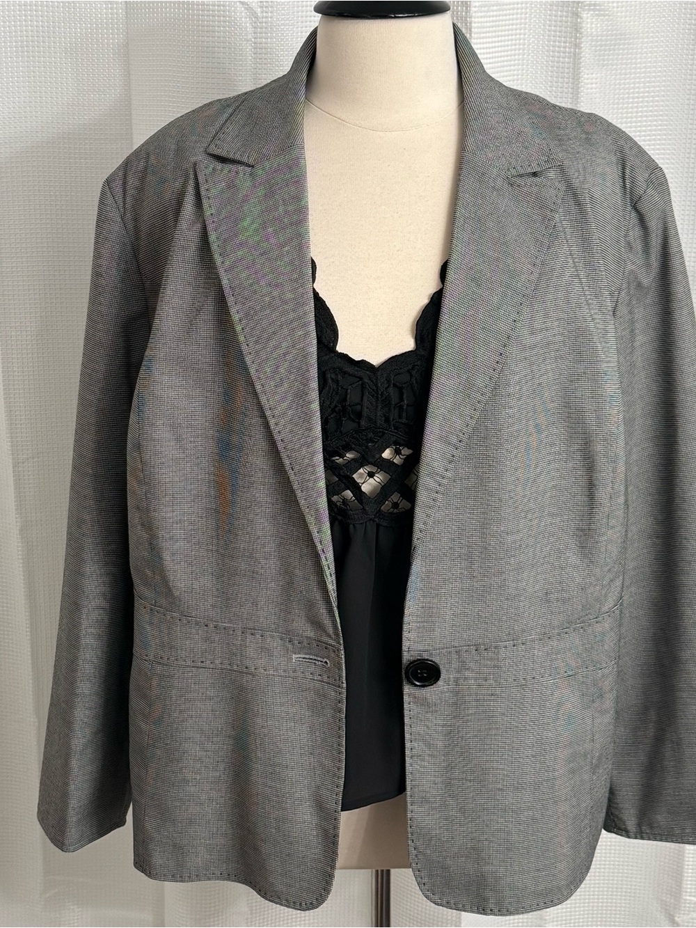 Larry Levine Classics Long Sleeve Single Button Waistband Closure Blazer, Sz 24W - Picture 4 of 9